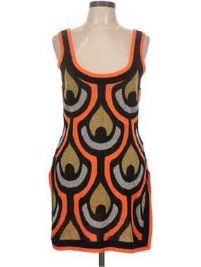 Rabanne X H&M Orange, Black, Gold and Silver Sleeveless Tunic Large